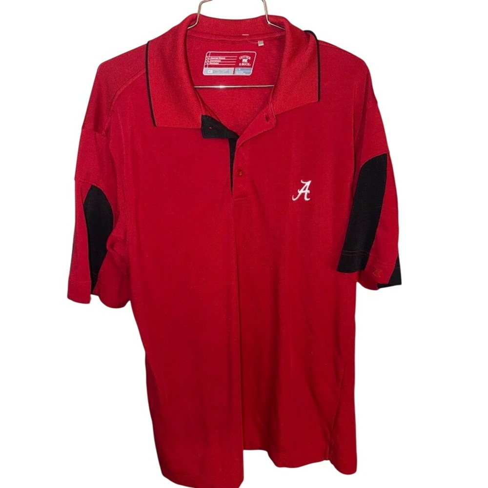 Cutter & Buck Alabama Crimson Tide Mens Large Red CB DryTec Polo Shirt AJ01077